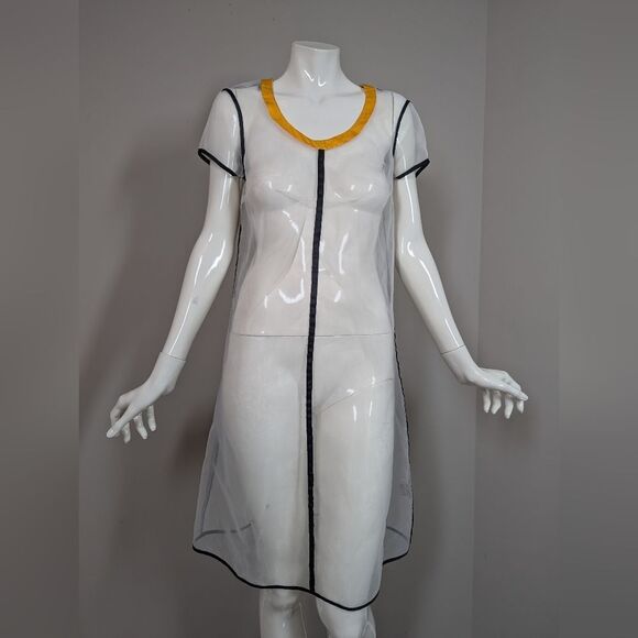 Liviana Conti Sheer Overlay Dress IT 40 / US 4-6 White See through Layering - Picture 2 of 11